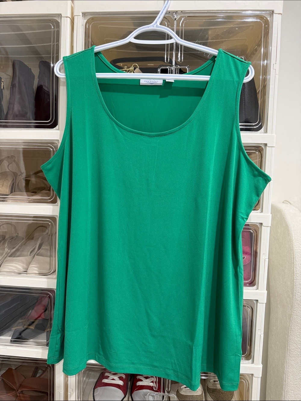 Passport Bright Green Scoop Neck Tank Top